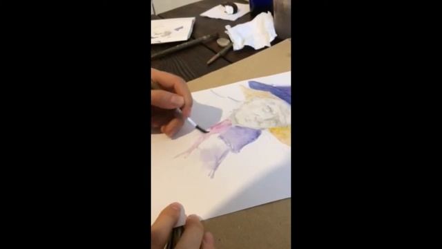 Акварель.Рисунок акварелью. Клоун акварелью смотреть онлайн