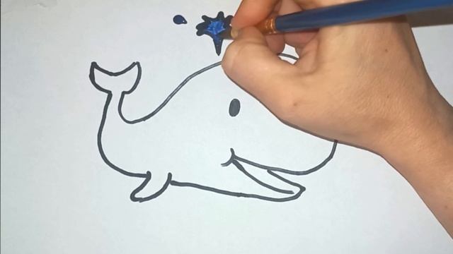 Как нарисовать кита /Раскраски для малышей /Учим цвета /How to Draw a Whale /Coloring Pages for Kid смотреть онлайн