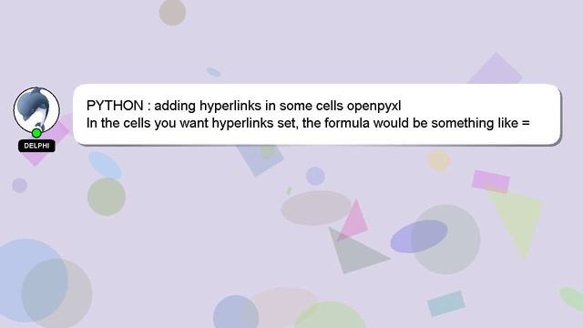 PYTHON : adding hyperlinks in some cells openpyxl смотреть онлайн