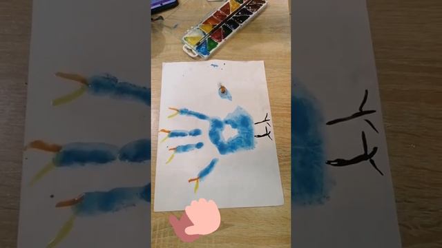 Как сделать павлина за 3 мин. (рисунок) очень лёгкий русунок смотреть онлайн