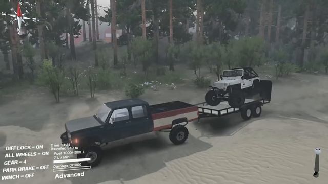 Spintires Mod Review - 1978 K2 Crew Cab with Trailer смотреть онлайн