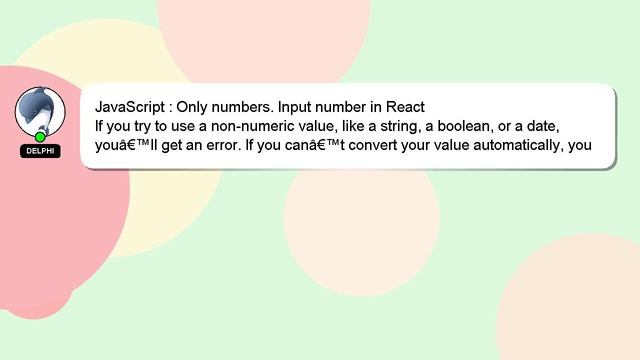 JavaScript : Only numbers. Input number in React смотреть онлайн