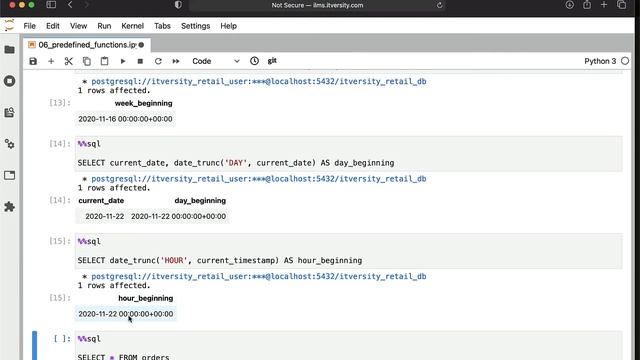 Database Essentials - Predefined Functions - Beginning Date or Time using date_trunc смотреть онлайн