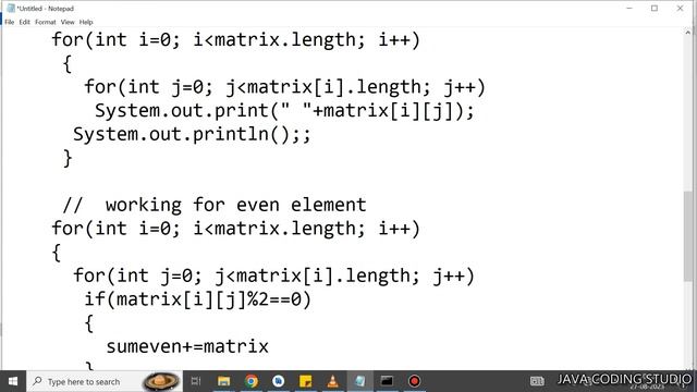 wap in java takes size of 2d array as input and then print even and odd number and then their sum смотреть онлайн