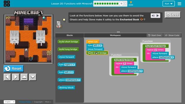 Code.org Express Lesson 20.11 Functions in Minecraft | Answers Explained | Course E Lesson 10.11 смотреть онлайн