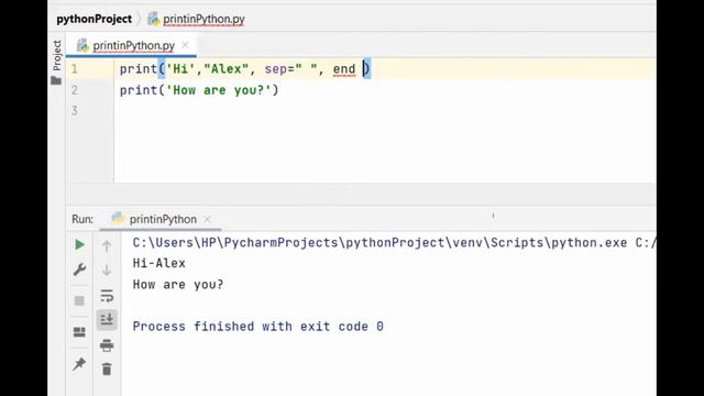 Python Tutorial-3 Print function with 'sep' , 'end' in python смотреть онлайн