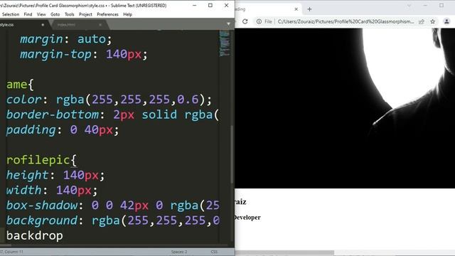 Profile Card Glassmorphism HTML CSS смотреть онлайн