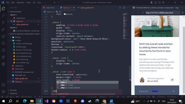 Article preview component | Frontend Mentor | #Day13 смотреть онлайн