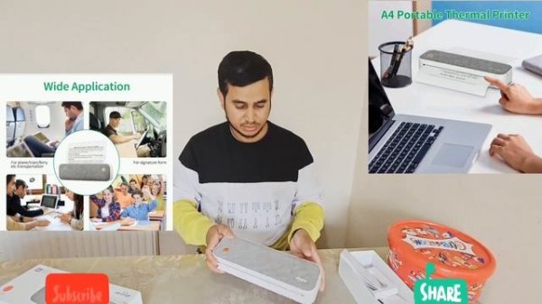 How to print A4 Thermal Printer.  inkless wireless Bluetooth small portable mini A4 Printer