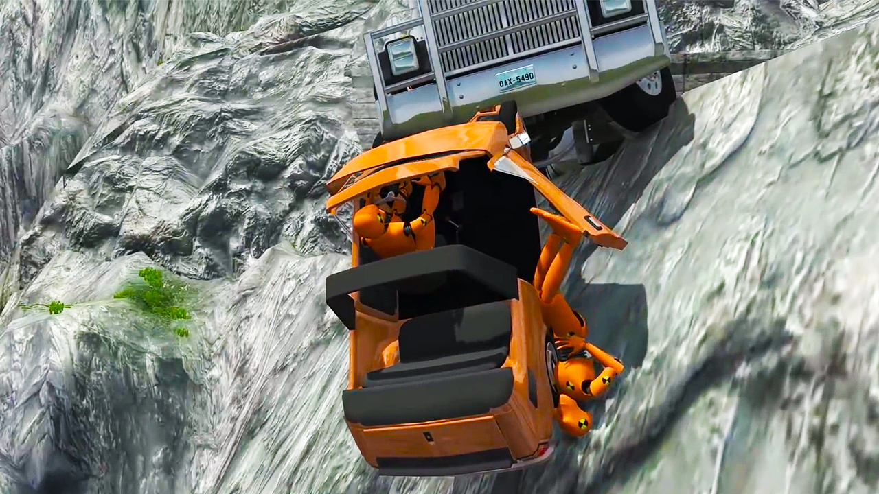 Beamng drive - Падение с обрыва 16 | HITGAMEZ