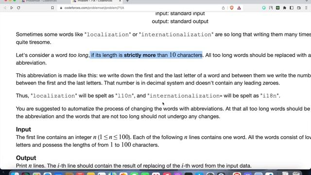 CodeForces Problem 71 A || Way Too Long Words || @hi-malik смотреть онлайн