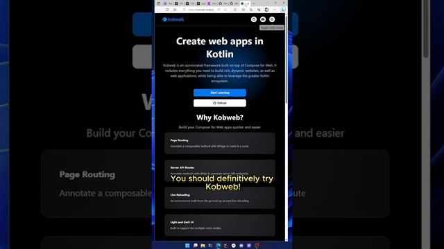 Kobweb in 1 minute | Ep. 0 | Intro| Compose for Web | Kotlin #kotlin #webdevelopment #developer смотреть онлайн