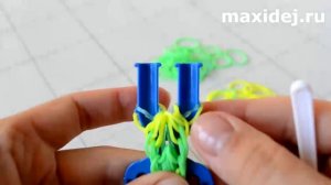 Браслет из резинок СПИРАЛЬ на рогатке | Как плести браслеты из резинок на рогатке