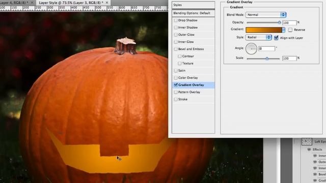 Halloween Jack-o-Lantern in Photoshop! | смотреть онлайн
