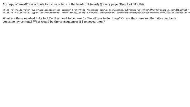 Wordpress: What are the Oembed Links For? смотреть онлайн