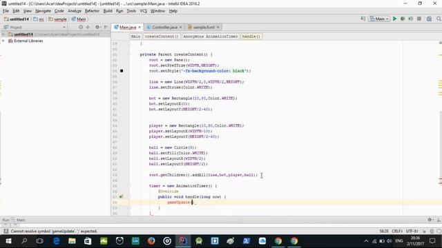 JavaFX: Pong game (Bot vs Player) смотреть онлайн