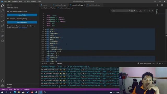 Create Primitive Object, Transform, Animation, dan Interaction Object dengan OpenGL Python смотреть онлайн