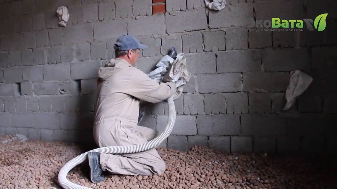 Монтаж эковаты сухим способом. Подробное видео. смотреть онлайн