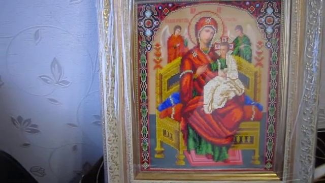 МОЯ ОФОРМЛЕНАЯ РАБОТА БОЖЬЯ МАТЬ ВСЕЦАРИЦА! смотреть онлайн