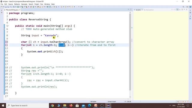 Program to Reverse a String || Java Class-67 [Kannada] смотреть онлайн