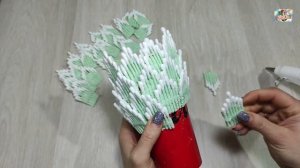 Ваза для цветов из ушных палочек своими руками Мастер класс Поделки из фоамирана