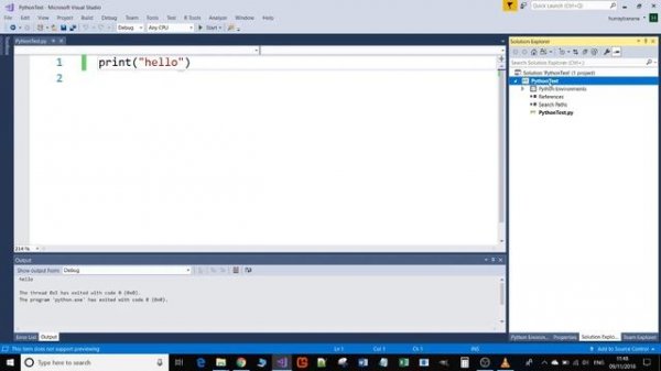 Creating a Python project in Visual Studio 2017