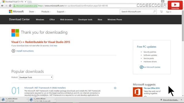 How to download & Install Microsoft Visual C++ 2015 Redistributable Package (32-64 bit). смотреть онлайн