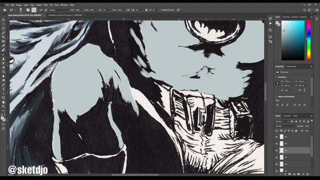 Batman-(Photoshop coloring) (DC Comics) (Based on Gary Frank Art) смотреть онлайн