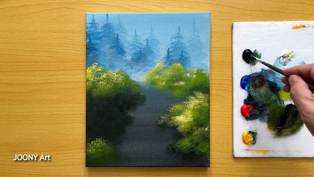 Easy Way to Draw Spring Landscape / Acrylic Painting for Beginners смотреть онлайн