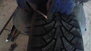 Удаление шипов из зимней резины.