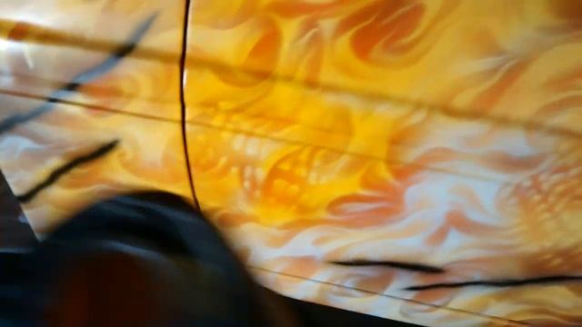 Sata mini Jet Airbrushed skull fire flames paint job in progress смотреть онлайн