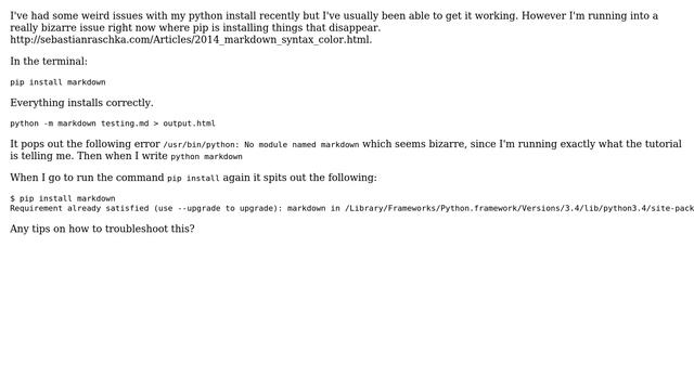 Apple: Why can't I install Python-Markdown? смотреть онлайн