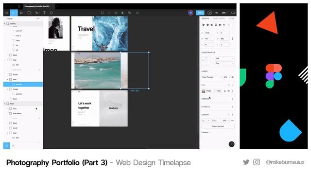 Figma Tutorial - Photography Portfolio (Part 3) Web Design (Time Lapse) смотреть онлайн