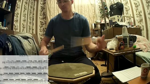 Solo #1 - Charley Wilcoxon (150 Rudimental Solos), темп - 80, 90 - 6 фев 2022