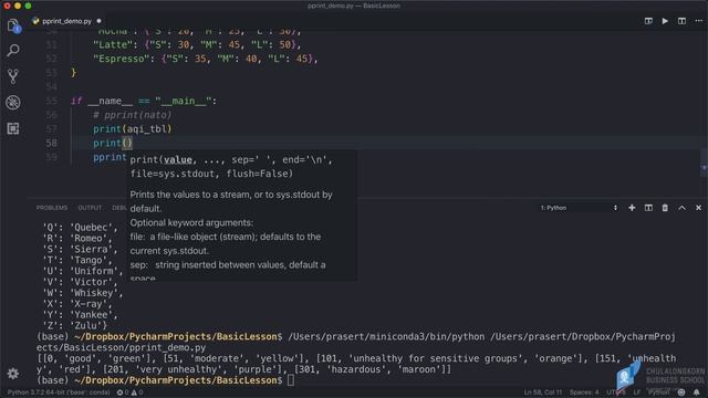 สอนไพธอน Python 3: การใช้ pretty print (pprint) ในการแสดง object เช่น list, dict смотреть онлайн