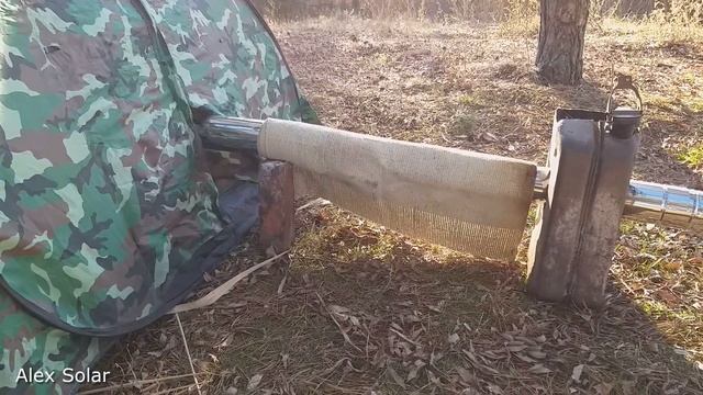 Обогрев палатки от канистры. Измеряю температуру. смотреть онлайн