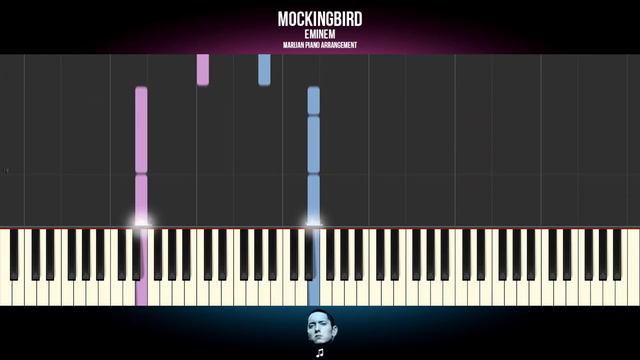 How To Play: Eminem - Mockingbird | Piano Tutorial EASY + Sheets смотреть онлайн