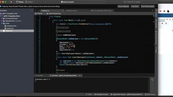 ASP.NET Core gRPC Service EF gRPC PostgreSQL