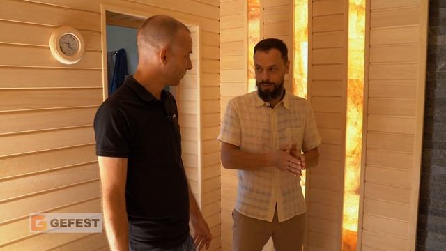 Русская баня из газоблока с печью Гефест.