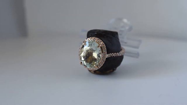 4 1ct green Aqua rose gold ring смотреть онлайн