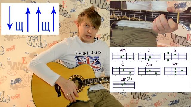 Уроки гитары (урок4) для начинающих переставляем аккорды, учим бой Просвистела и Что такое смотреть онлайн