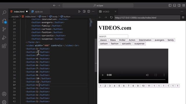 How to create a Customized Videos website using HTML AND CSS || VS code смотреть онлайн