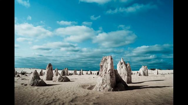 Sights of Australia - Pinnacles Desert. Достопримечательности Австралии - Пустыня Пиннаклс. смотреть онлайн