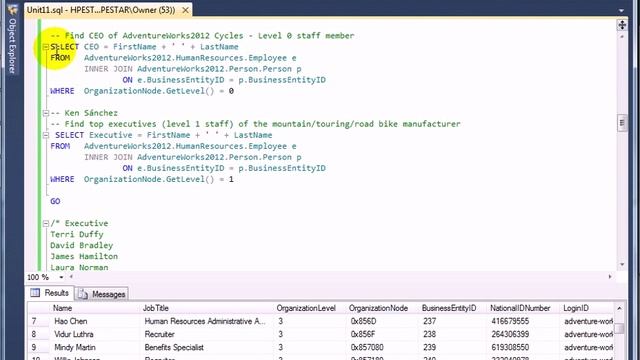 SQL SELECT 11 - hierarchyid & metadata by Kalman Toth смотреть онлайн