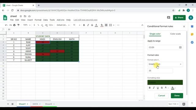 #EXCEL GOOGLE SHEET || CONDIATIONAL FORMAT || PART 12 || смотреть онлайн