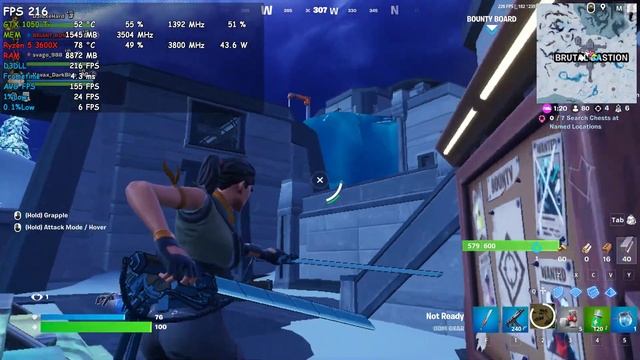 GTX 1050 Ti 4gb + Ryzen 5 3600X Fortnite Chapter 4 performance mode 1080p смотреть онлайн