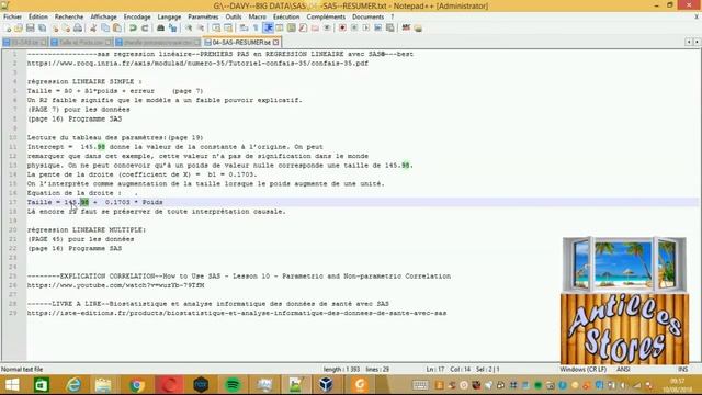 Régression linéaire et multiple avec SAS. смотреть онлайн