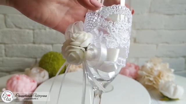 Свадебные бокалы ручной работы 