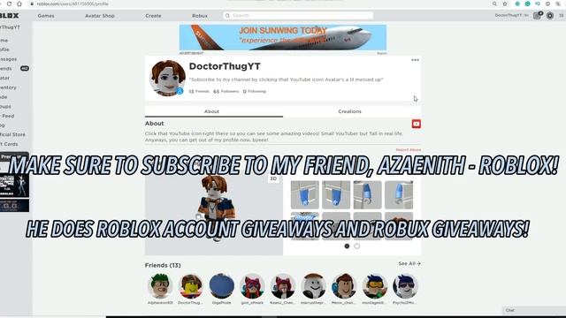 FREE ROBLOX ACCOUNTS ll ROBLOX Account Dump ll Doctor Thug смотреть онлайн