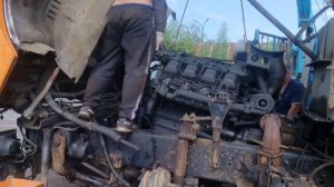 Установка двигателя камаз 6520 самосвал, после капитального ремонта. Камаз по низу рынка.